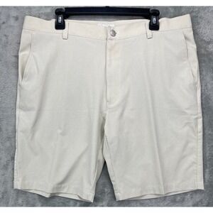 Peter Millar Mens Shackleford Performance Shorts 38 Ivory Hybrid Golf 10" Inseam